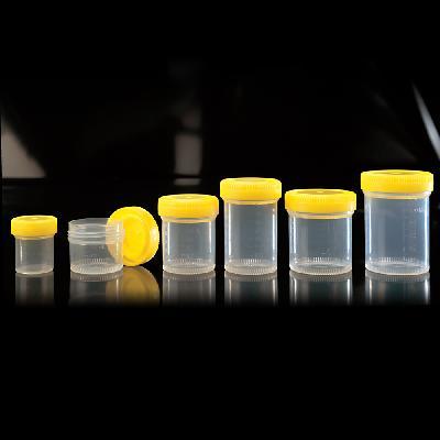 Контейнер гістологічний об’ємом 120 мл (53Х78 мм), градуйований, ПП, з жовтою ПЕ кришкою, для герметичного транспортування патоморфологічних зразків